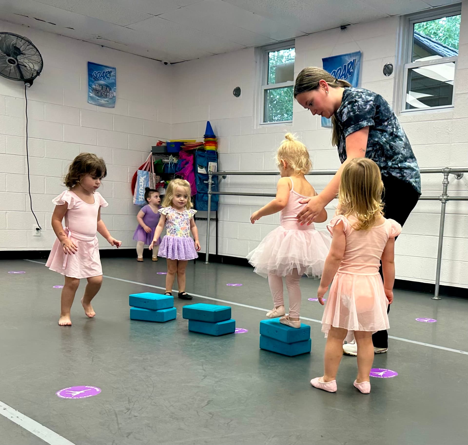 Young Music in Motion dancers taking part in a class activity