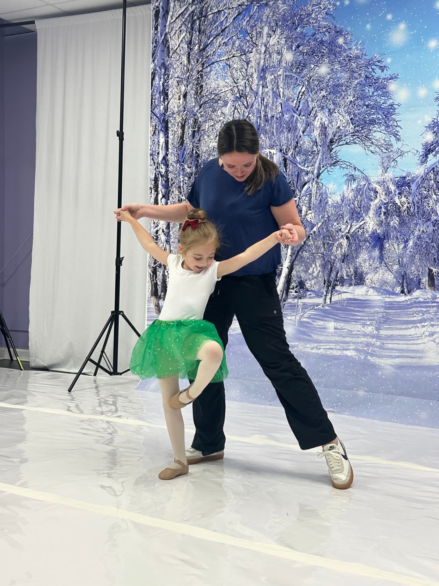 A winter themed Music in Motion class in the studio